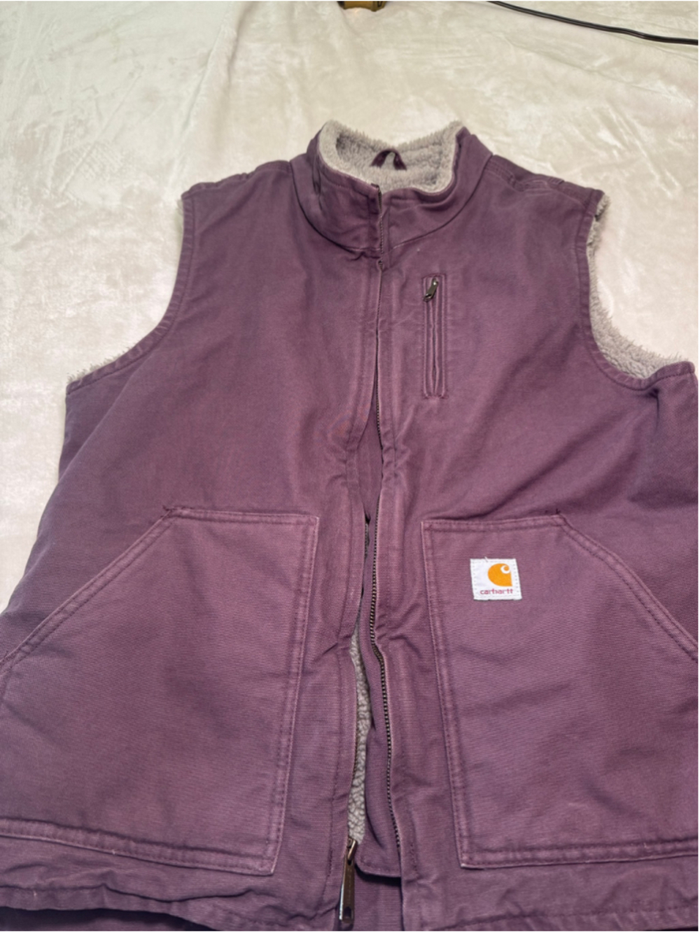 Womens Carhartt Sherpa-Lined Vest Purple Size L